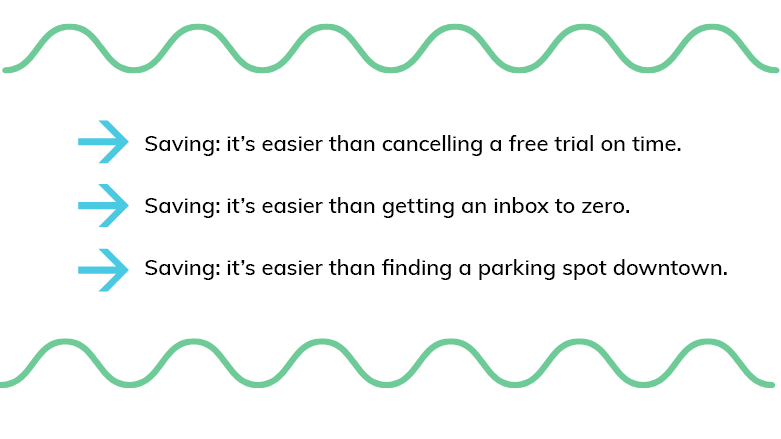 Saving it’s easier than cancelling a free trial on time.